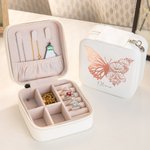 Personalised Half Butterfly Half Birth Flower Leather Jewellery Box