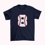 Gepersonaliseerd Honkbal Softbal Nummer Unisex T-shirt voor Vrouwen Mannen Jongens Meisjes