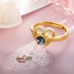 Personalized Heart 100 Languages I Love You Photo Projection Photo Ring