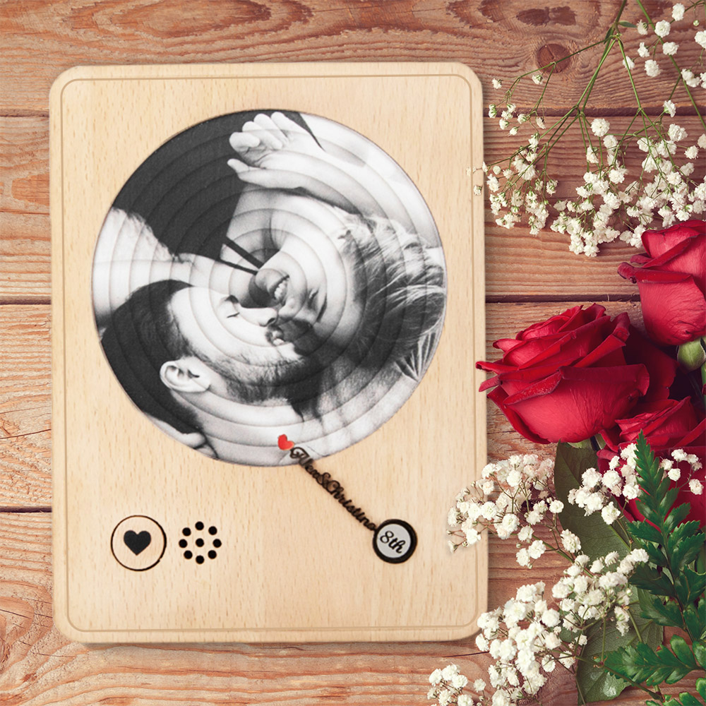 Personalized Photo Album Wooden Record Player Anniversary/Wedding ...