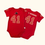 Personalized Sports Football Design Jersey Onesie with Name Number and Team Logo 100% Cotton Gift for Baby