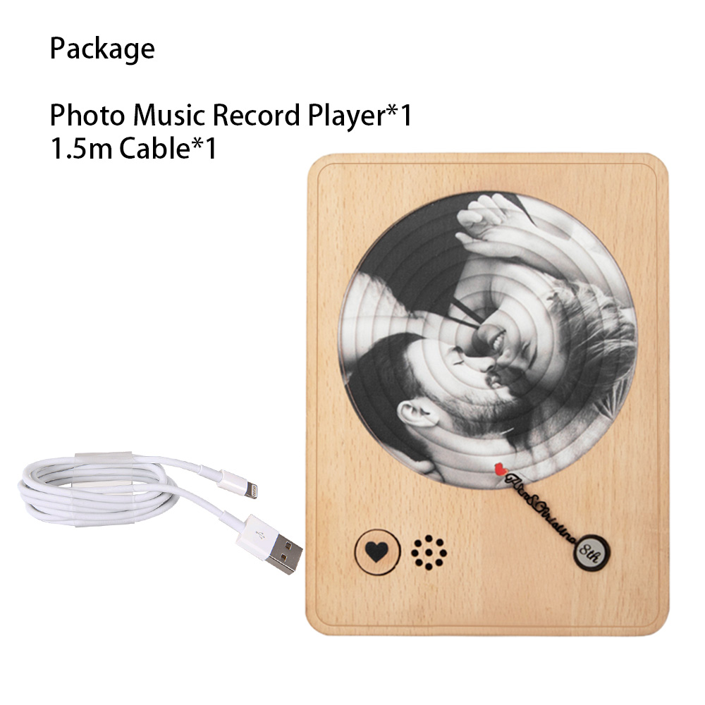 Personalized Photo Album Wooden Record Player Anniversary/Wedding ...