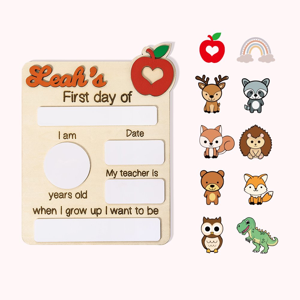 Signe personnalisé du premier jour d'école Cadeau de rentrée des classes