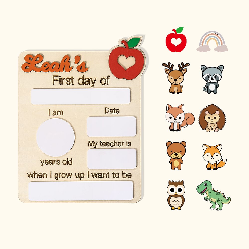 Personalized First Day of School Sign Back to School Gift