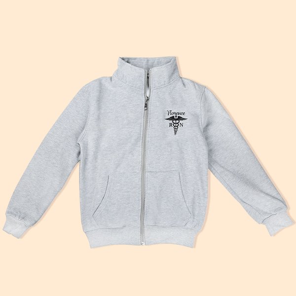 Personalized Embroidery Nurse Jacket with Zip and Pockets Back to School Graduation Gift for Nursing Student Medical Staff