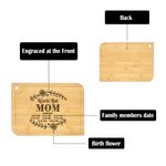 Personalisierte Geburt Blume Schneidebrett für Mutter Oma