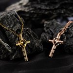 Pendentif de Coeur Personnalisé avec Couleur du Croix Bijoux pour Femmes Cadeau d'Anniversaire pour Elle