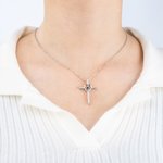 Pendentif de Coeur Personnalisé avec Couleur du Croix Bijoux pour Femmes Cadeau d'Anniversaire pour Elle