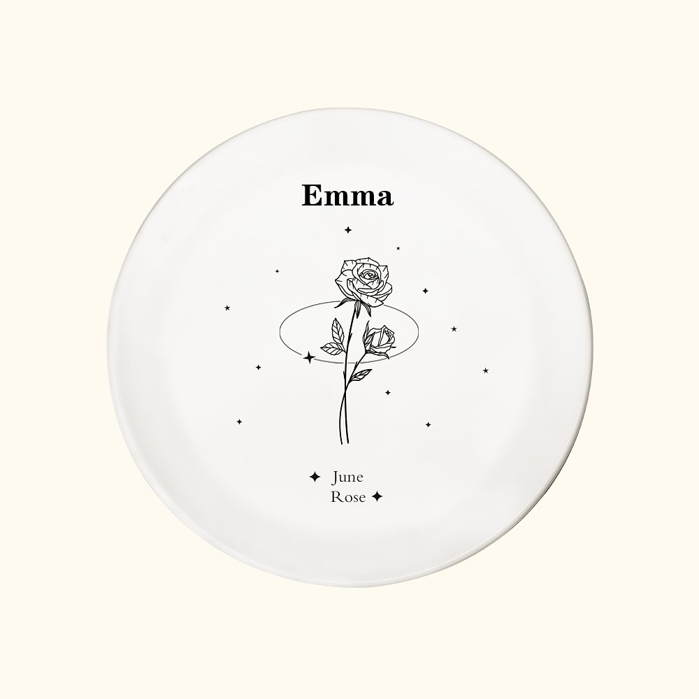 Anello personalizzato con fiore di nascita Gioielli Piatto Compleanno Regalo per la festa della mamma