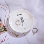 Personalisierte Geburt Blume Ring Schmuck Gericht Geburtstag Muttertag Geschenk