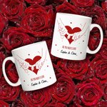 Paire de Mug Café Personnalisé avec Nom pour Couple Motif de Message d'Amour All You Need Is Love Cadeau de Saint-Valentin