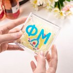 Personalized Neon Greek Alphabet Acrylic Catchall Box Sorority Party Gift for Women
