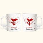 Paire de Mug Café Personnalisé avec Nom pour Couple Motif de Message d'Amour All You Need Is Love Cadeau de Saint-Valentin