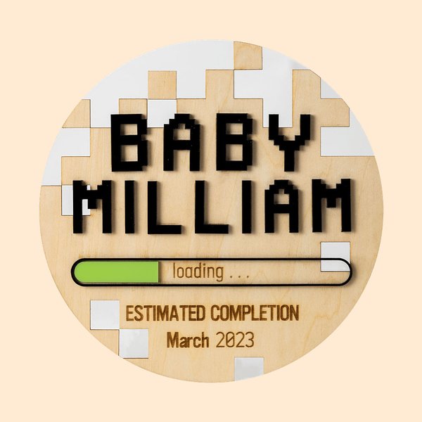 Personalized Gaming Baby Announcement Plaque Pregnancy Announcement Sign