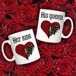 Personalisierte Paar Tassen Gothic Paar Tassen Ihr König & seine Königin