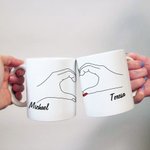 Paire de Mug Café Personnalisé avec Nom pour Couple Motif de Message d'Amour All You Need Is Love Cadeau de Saint-Valentin