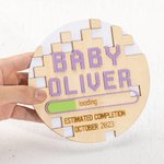 Personalised Gaming Baby Announcement Plaque Pregnancy Announcement Sign