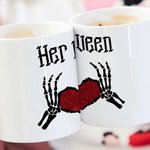 Personalisierte Paar Tassen Gothic Paar Tassen Ihr König & seine Königin