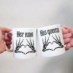 Personalisierte Paar Tassen Gothic Paar Tassen Ihr König & seine Königin