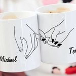 Paire de Mug Café Personnalisé avec Nom pour Couple Motif de Message d'Amour All You Need Is Love Cadeau de Saint-Valentin