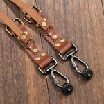 Personalised Genuine Leather Dual Camera Strap Holder Laser Engraving Birthday Christmas Gift for Photographers