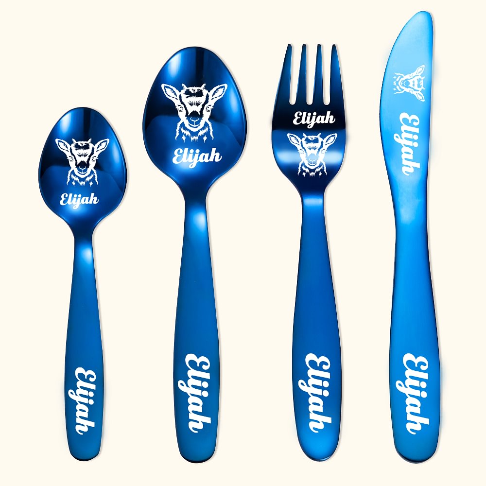 Coffrets de couverts personnalisés sur le thème des moutons Cadeau pour les enfants