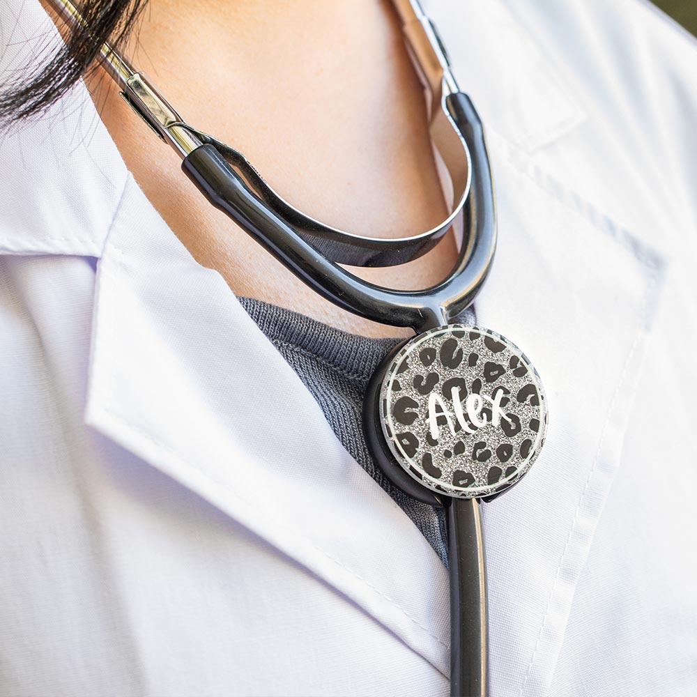 Personalized Leopard Stethoscope Stethoscope ID Tag Name Tag for Nurse Gift CALLIE
