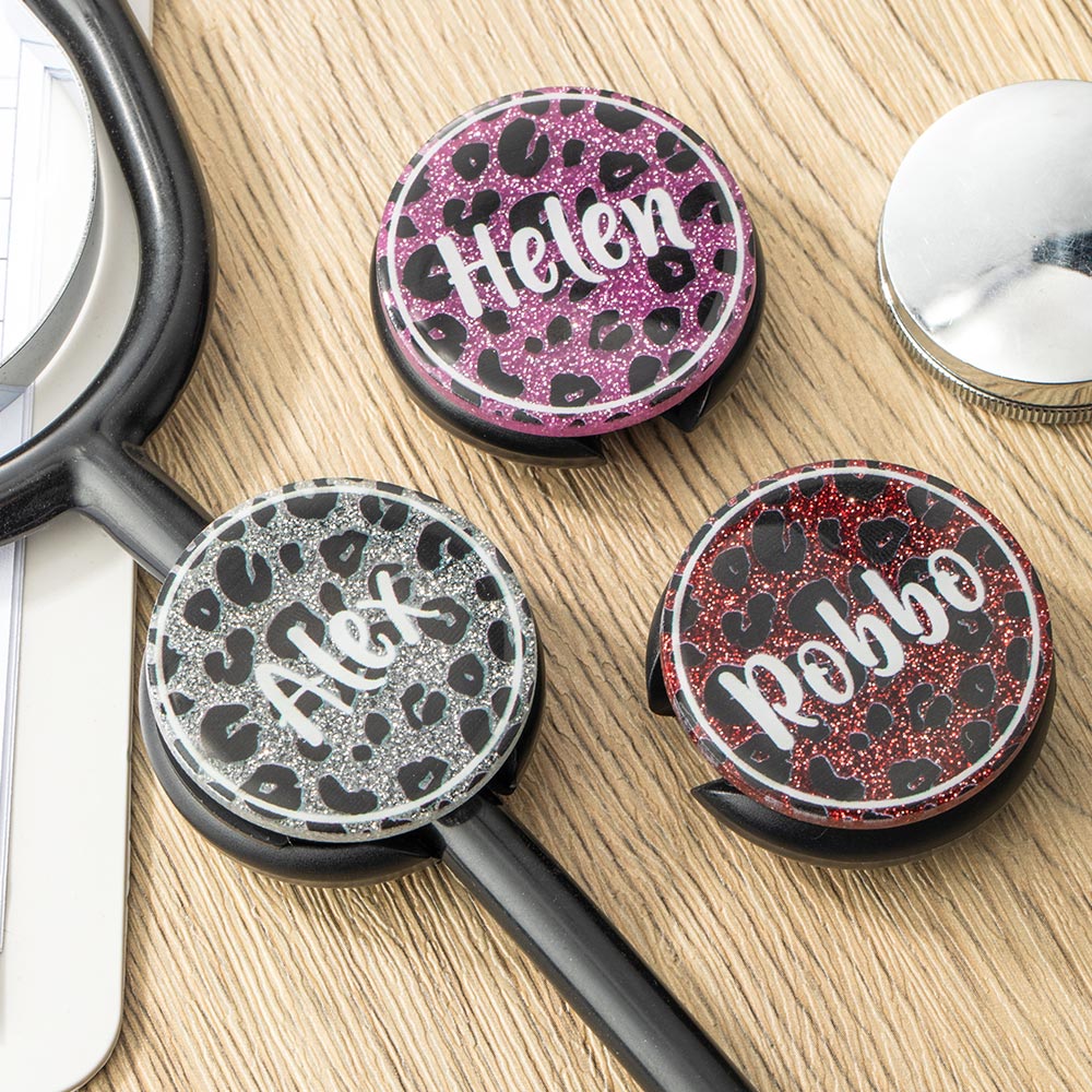 Personalized Leopard Stethoscope Stethoscope ID Tag Name Tag for Nurse Gift CALLIE