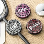 Personalized Leopard Stethoscope Stethoscope ID Tag Name Tag for Nurse Gift
