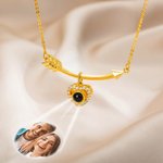 Personalized Heart and Arrow Projection Necklace