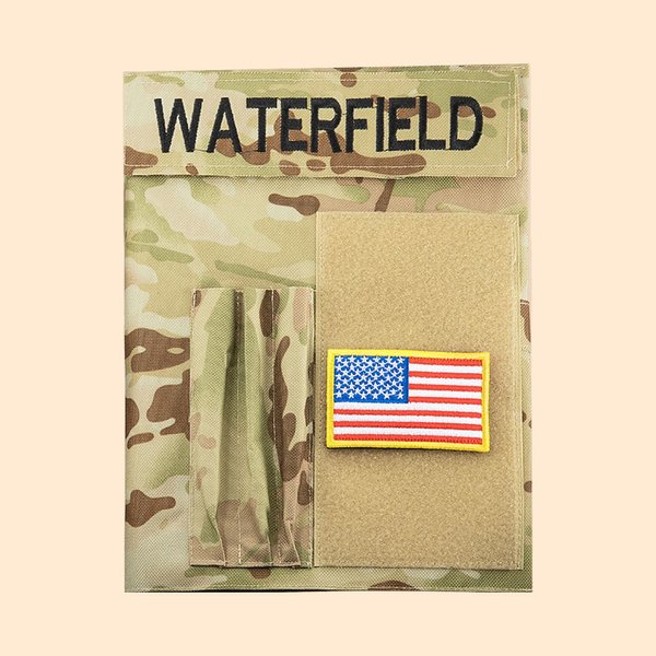 Personalized Military Waterproof Book Cover With Embroidery Name Military Gift for Him