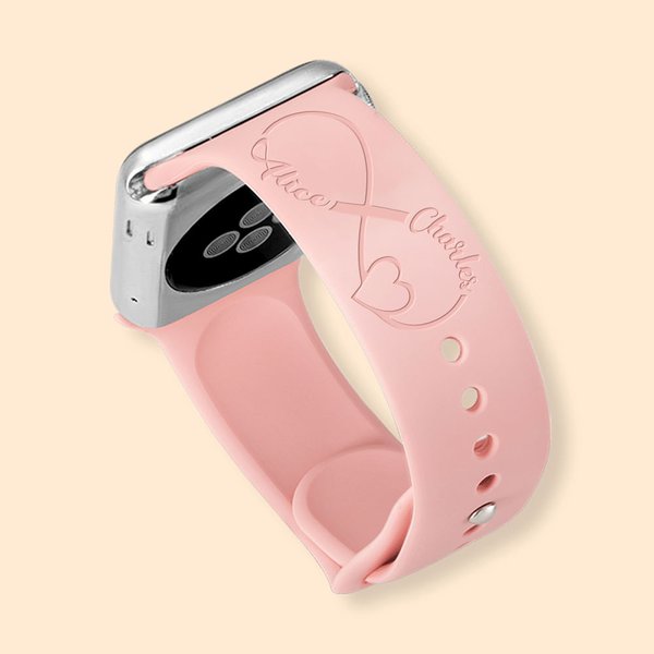 Infinity Silicone Watch Band with Couple's Name