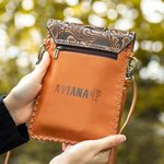 Personalized Phone Crossbody Western Tooled Leather Cowhide  Messenger Fringe Purse Bag