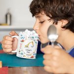 Taza personalizada Vehículo de construcción con nombre Regalo de cumpleaños para niño