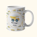 Taza personalizada Vehículo de construcción con nombre Regalo de cumpleaños para niño