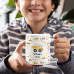 Taza personalizada Vehículo de construcción con nombre Regalo de cumpleaños para niño