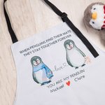 Personalized Penguin Couple Matching Couple Apron