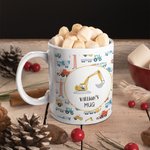 Taza personalizada Vehículo de construcción con nombre Regalo de cumpleaños para niño