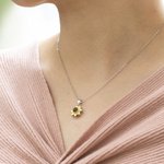 Personalisierte 100 Sprachen Ich liebe dich Foto Projektion Sonnenblume Halskette