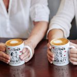 Personalised I Just Want To Touch Your Butt All The Time Funny Couple Mug 11oz Cup with Name Valentine's Day Anniversary Gift for Him Her Couple