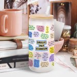 Personalized Bohemia Positive Affirmations Daily Reminders Glass Cup Mental Health