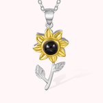 Personalised Sunflower 100 Languages I love You Photo Projection Necklace