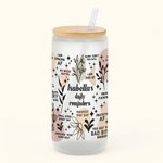 Personalized Bohemia Positive Affirmations Daily Reminders Glass Cup Mental Health