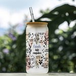 Personalized Bohemia Positive Affirmations Daily Reminders Glass Cup Mental Health