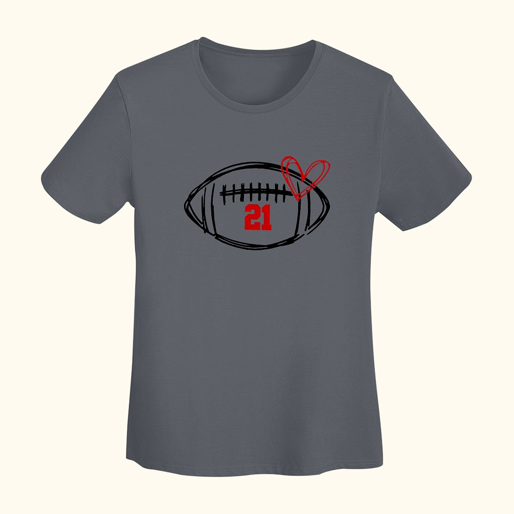 T-shirt unisexe de football mignon personnalisé avec numéro