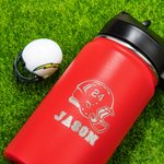 Personalisierte Fußball Kinder Sport Cup Fußball Wasserflasche w / Stroh Deckel