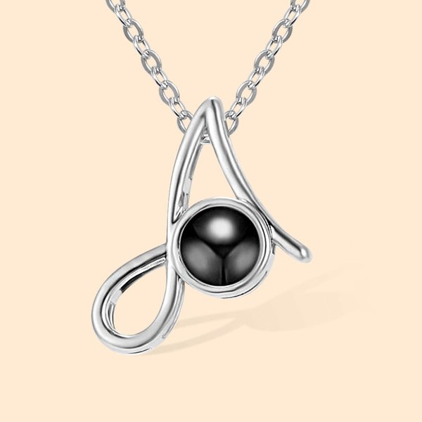 Collar Personalizado 100 Lenguas Te Quiero Foto Proyección A-Z Inicial