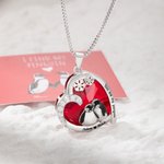 Personalized Dazzling Heart Crystal Zircon Penguin Couple Pendant Necklace with Engraved Names Valentine's Day Anniversary Gift for Loved One