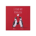 Personalised Dazzling Heart Crystal Zircon Penguin Couple Pendant Necklace with Engraved Names Valentine's Day Anniversary Gift for Loved One