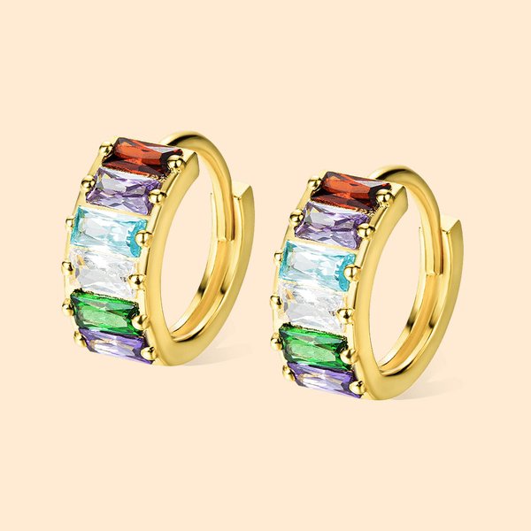 Boucles d'Oreilles Personnalisées avec Pierre de Naissance Cadeau pour Femme